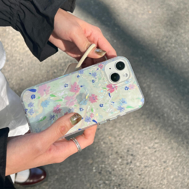 hologram floral clear iphone case