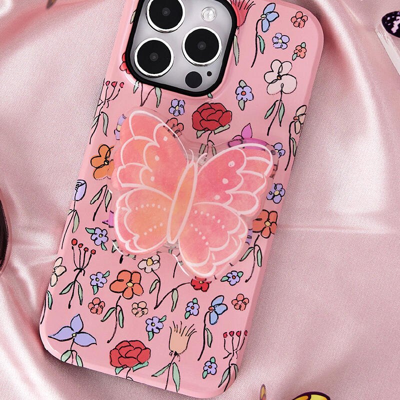 pink poo butterfly iPhone case