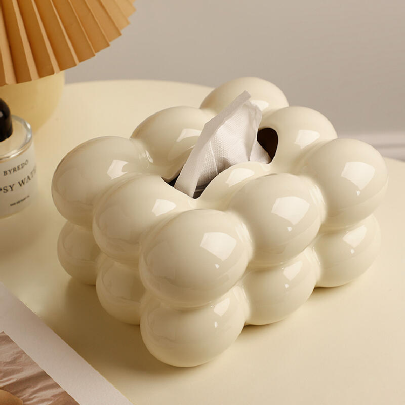 3color fluffy ceramic tissue case