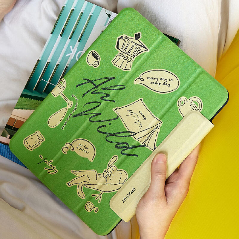 green pop illustration iPad case