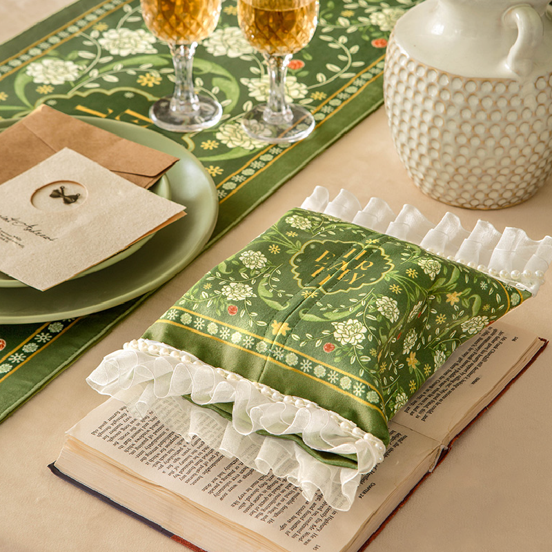 frill floral green tissue case