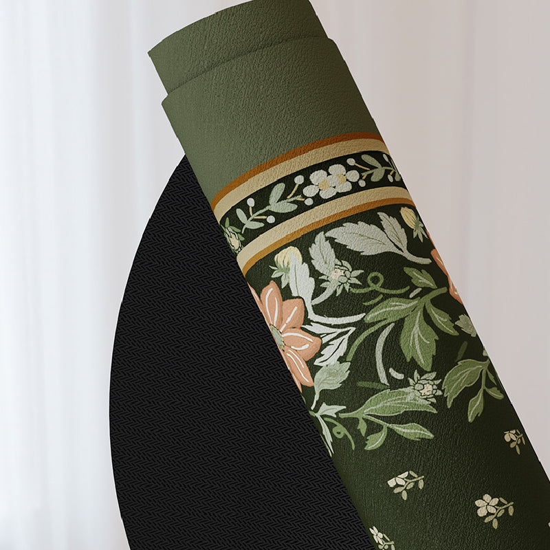 2design green floral bath mat