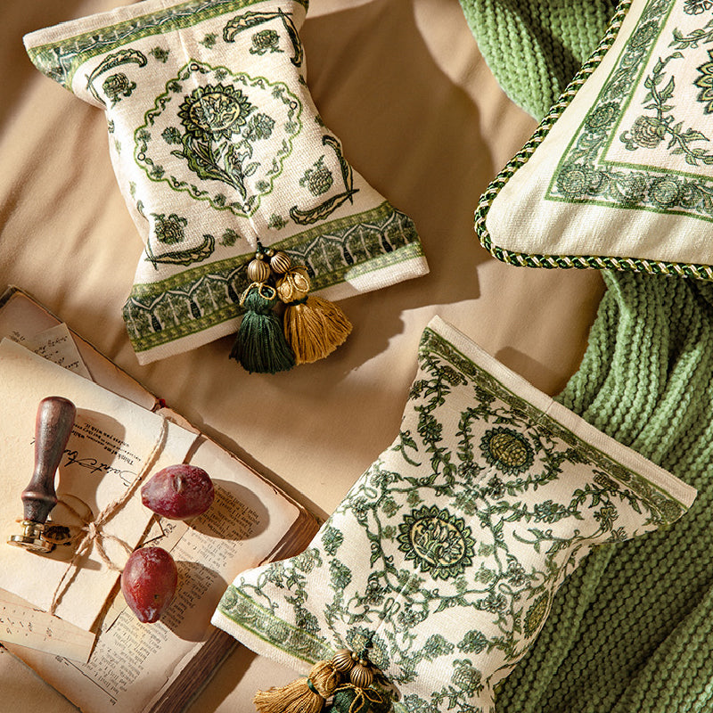 green ethnic vintage tissue case