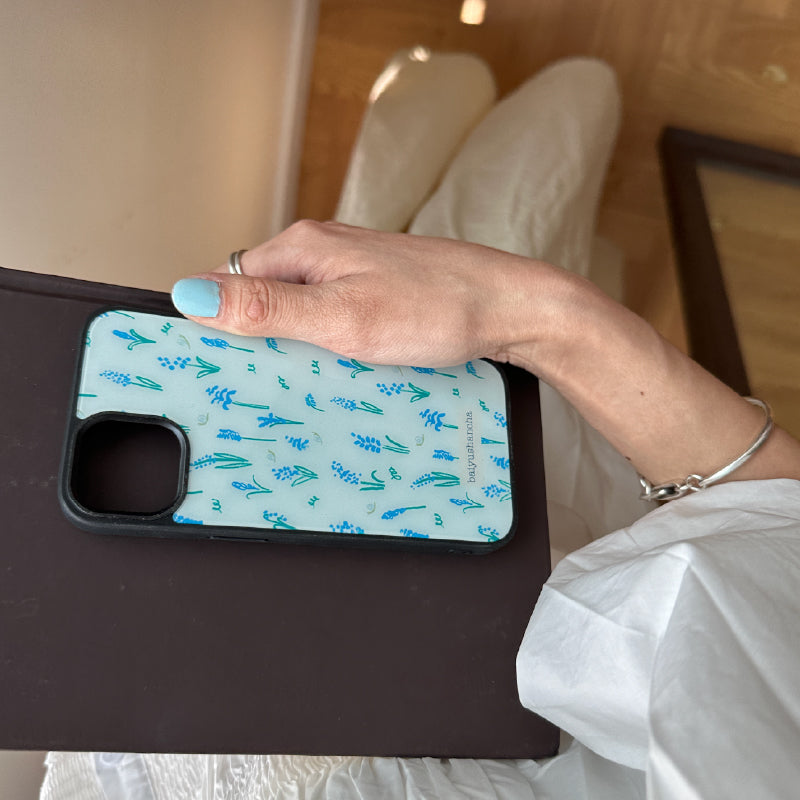 girly floral blue iphone case