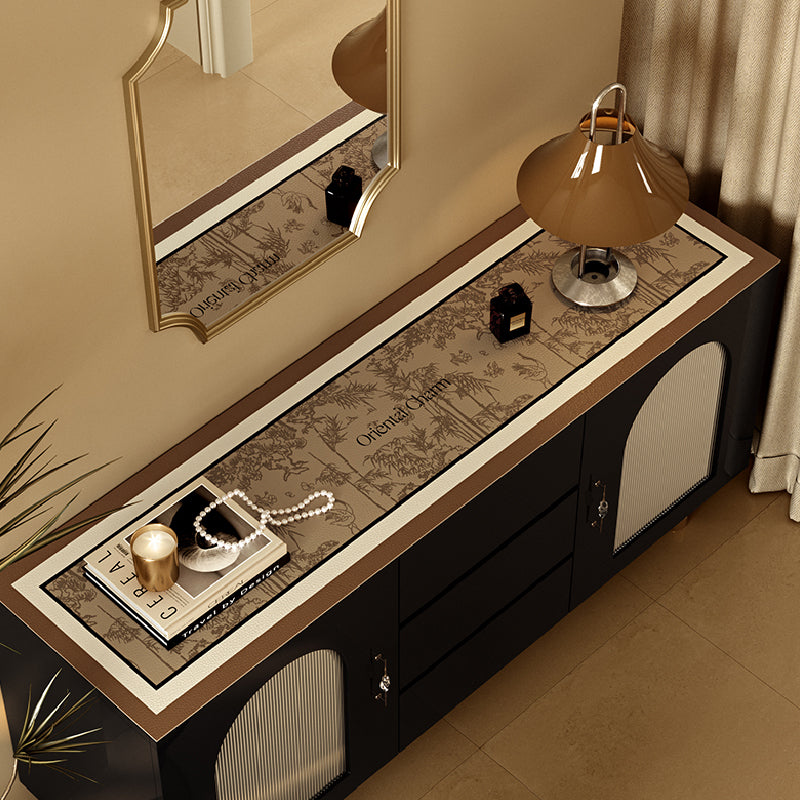 brown oriental charm shelf mat