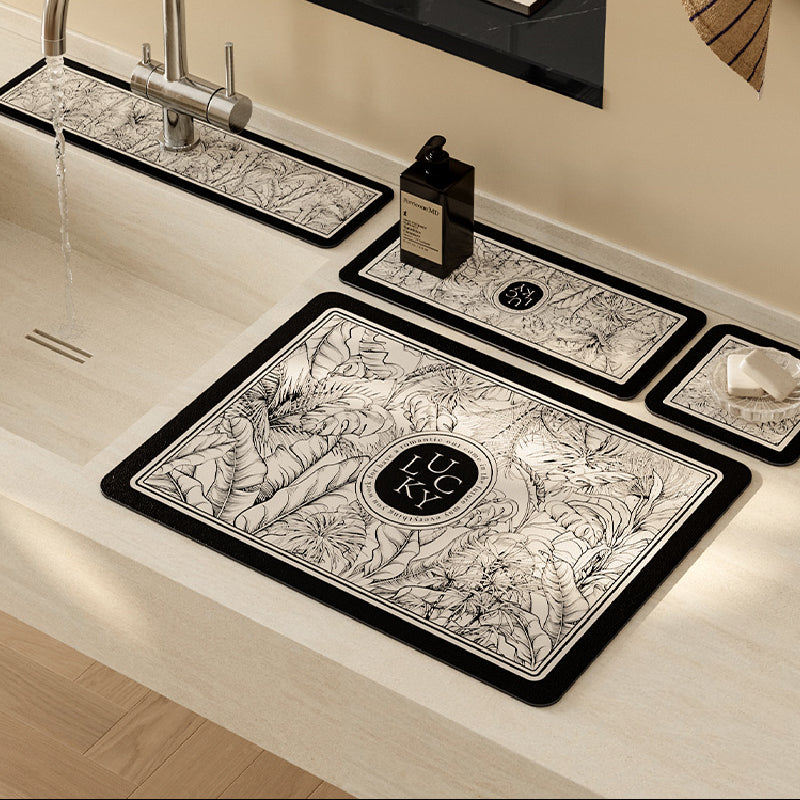 monotone floral girly bathroom coaster