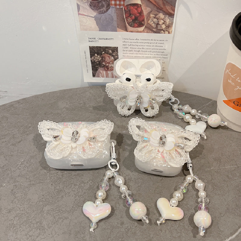 girly beads butterfly airpods case