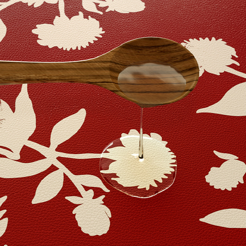 burgundy red fower table mat