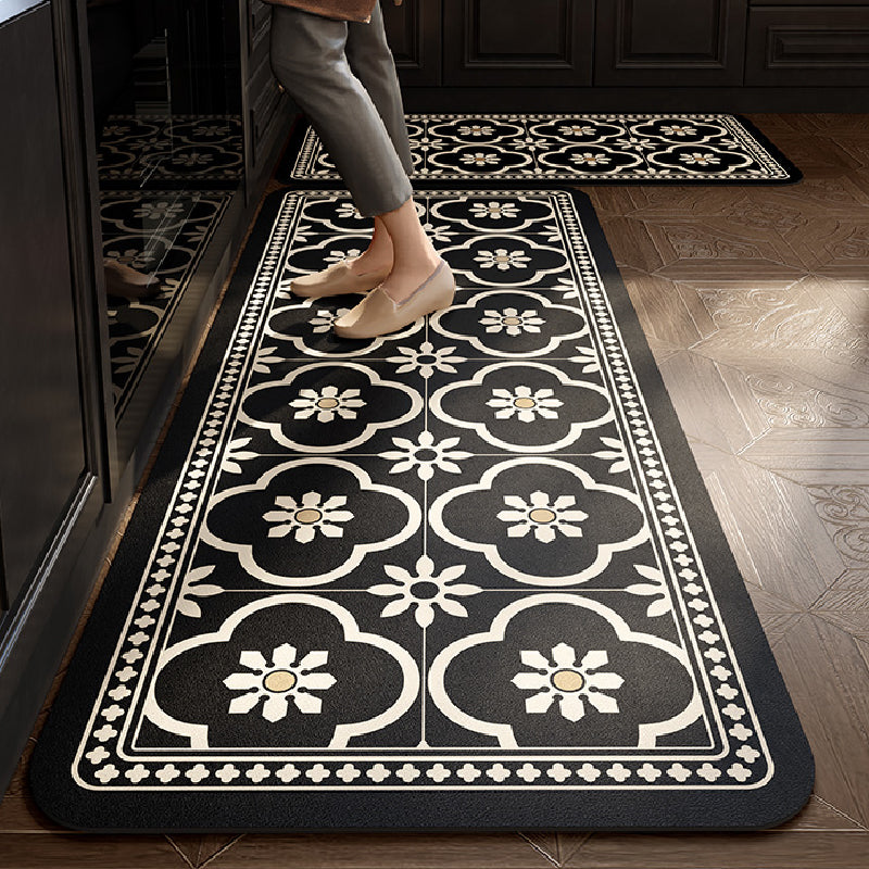 4design black morocco tile kitchen mat