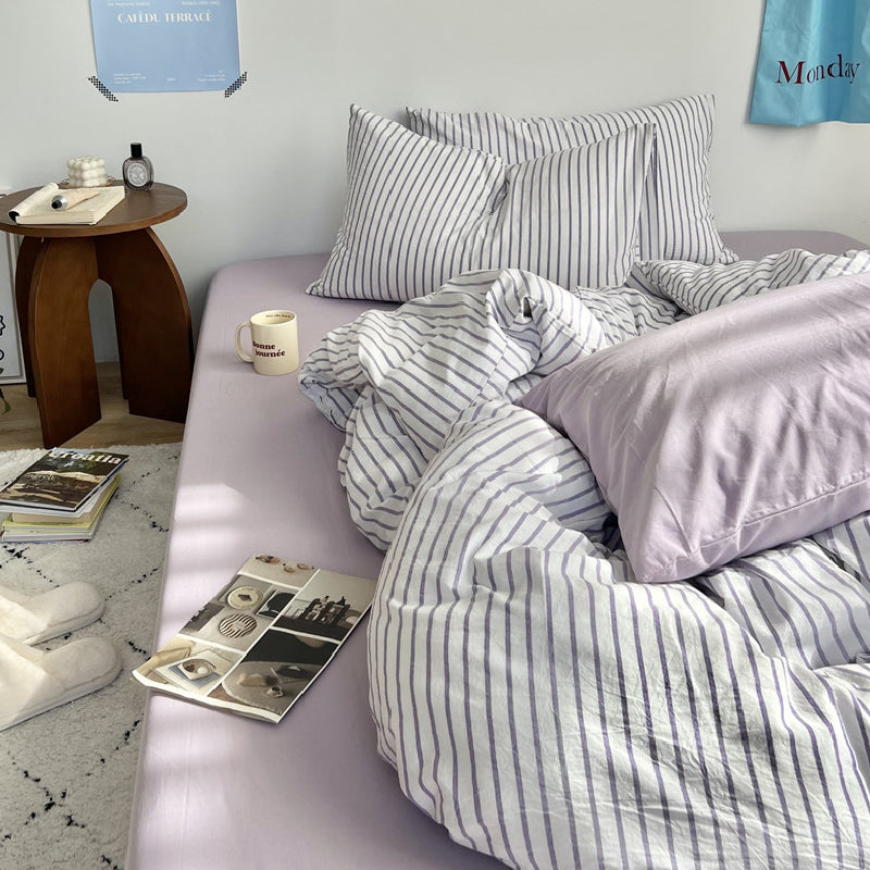 pastel stripe bedlinen set