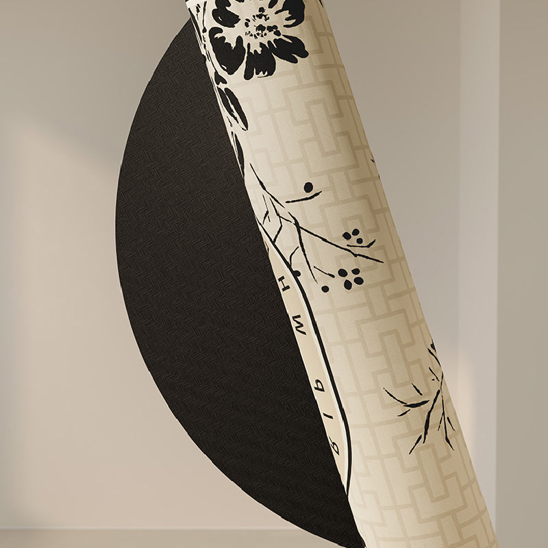 monotone floral bath mat