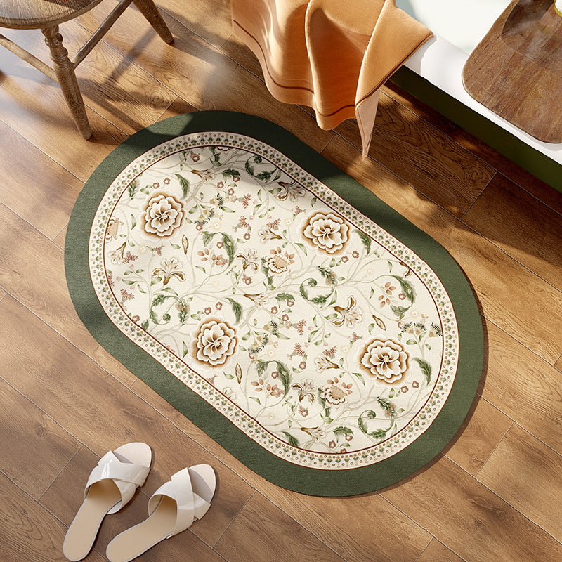 elegance floral white toilet mat