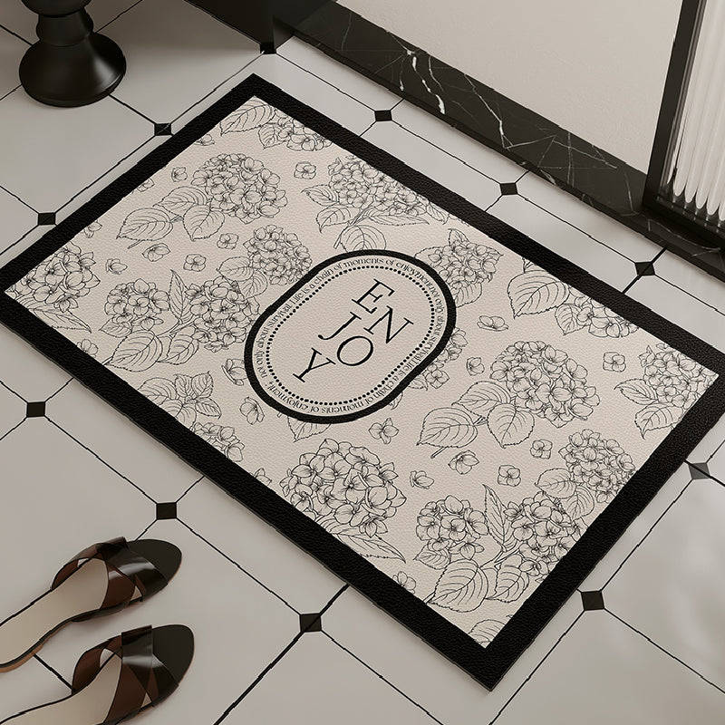 4design elegance monotone flower bath mat