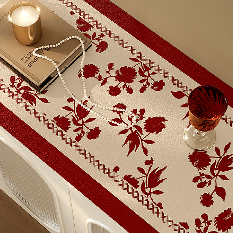burgundy red fower shelf mat