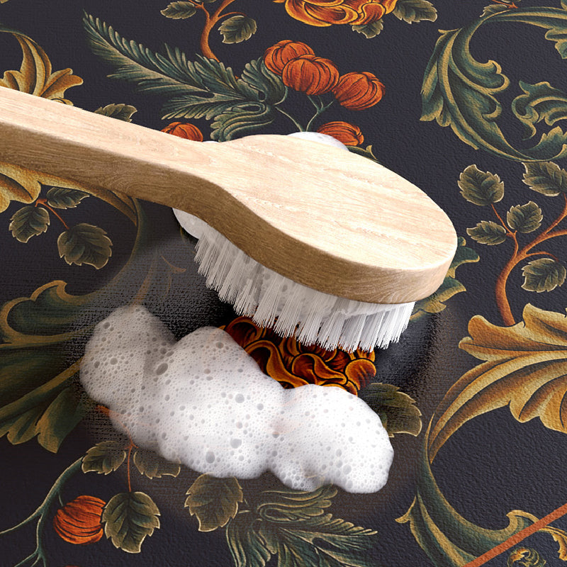 elegance floral navy toilet mat