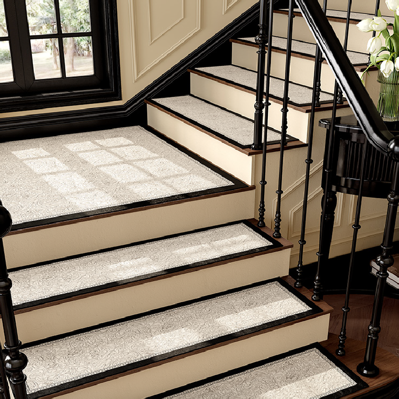 monotone simple elegance flower step mat