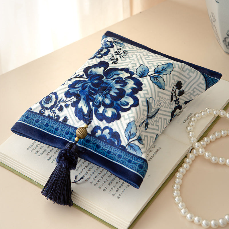 2design blue flower elegance tissue case