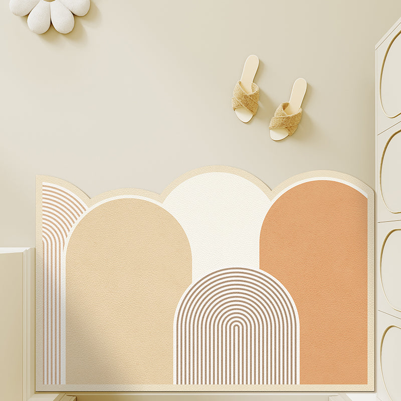 7design green floral flower unique shape door mat