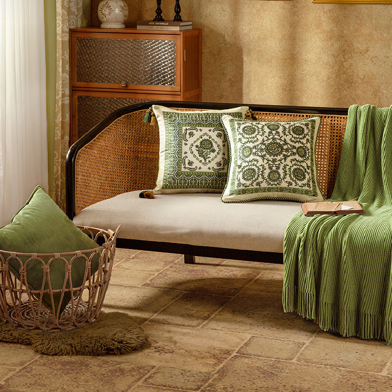 green ethnic vintage cushion