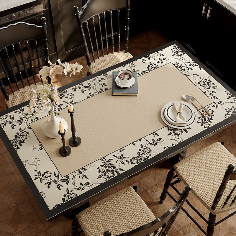 monotone floral table mat