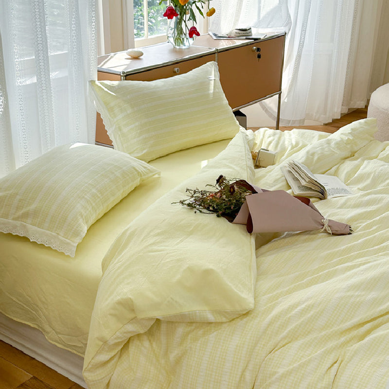 4color pastel color stripe bedlinen set