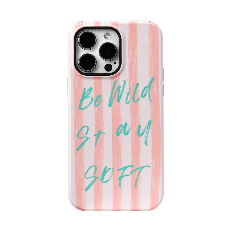 pink stripe logo iPhone case