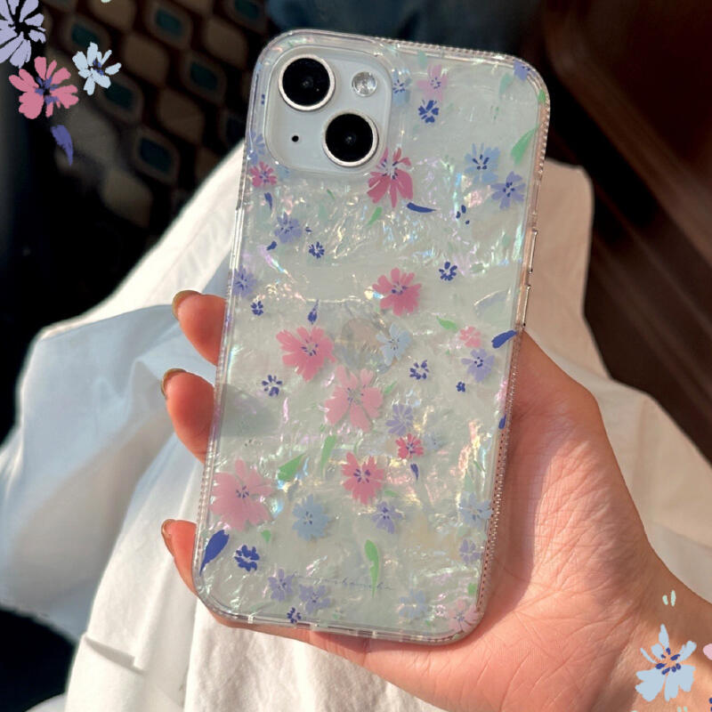 hologram floral clear iphone case