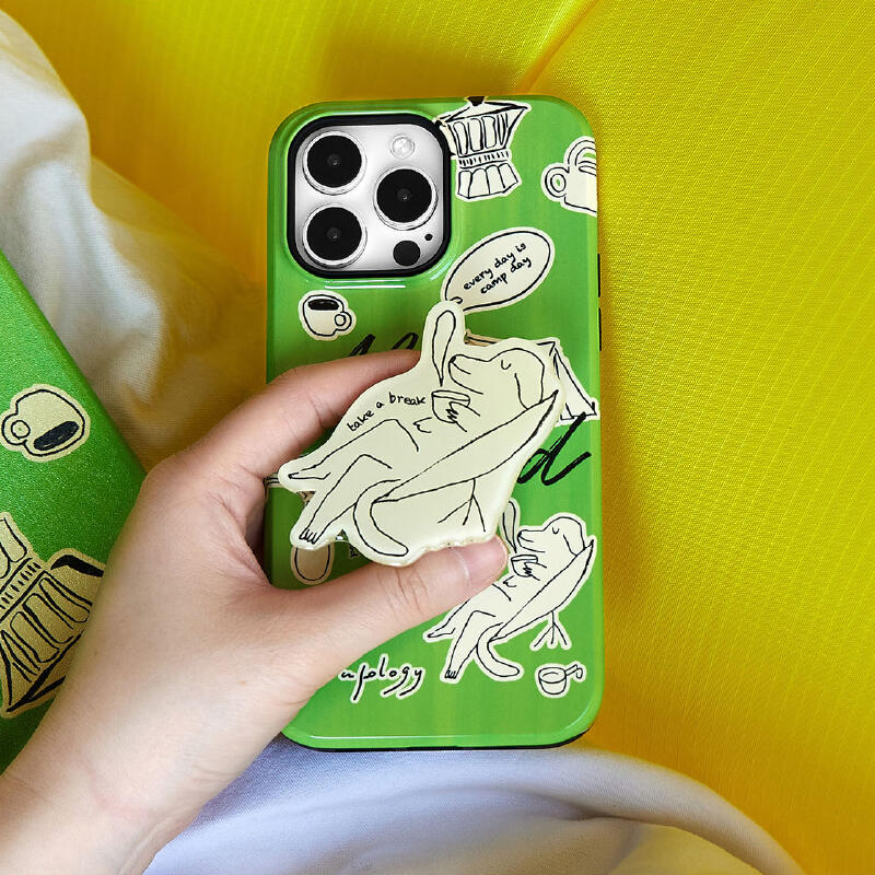 green pop illustration iPhone case