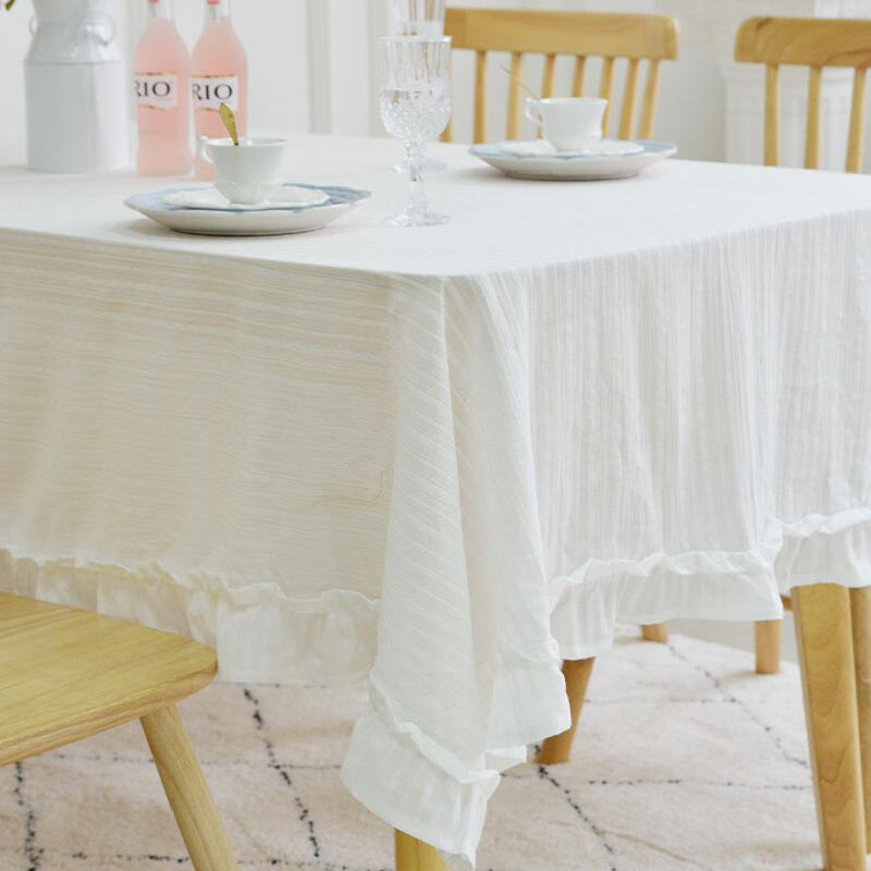4color girly frill cotton table cloth