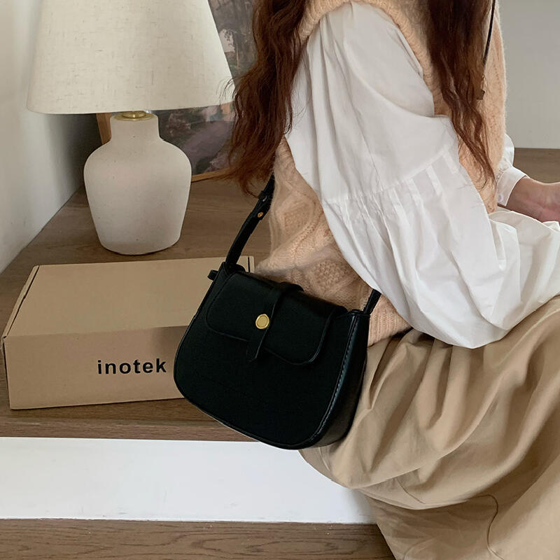 elegant black leather bag