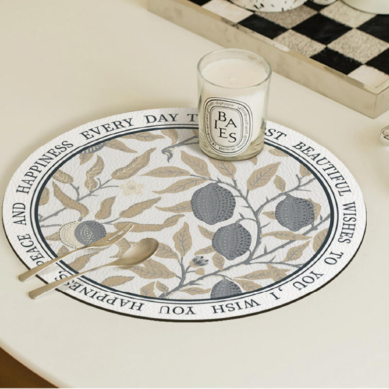 6design fancy floral round place mat