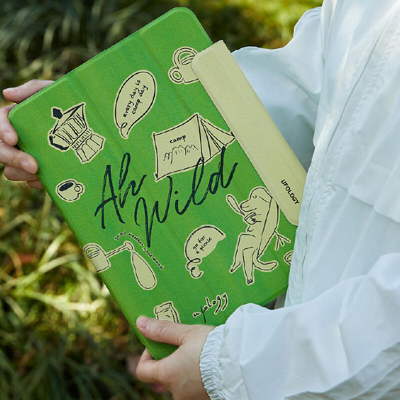 green pop illustration iPad case