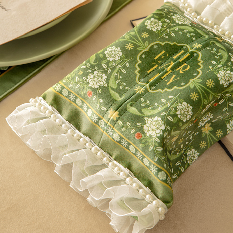 frill floral green tissue case