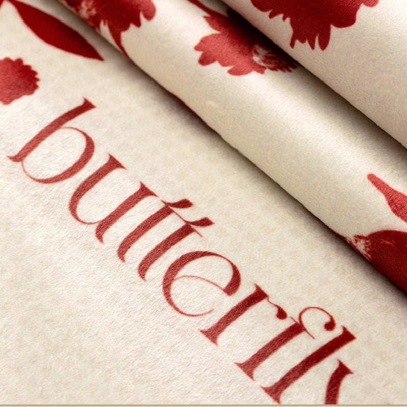burgundy red fower table runner