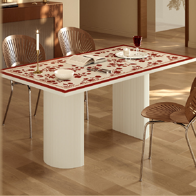 burgundy red fower table mat
