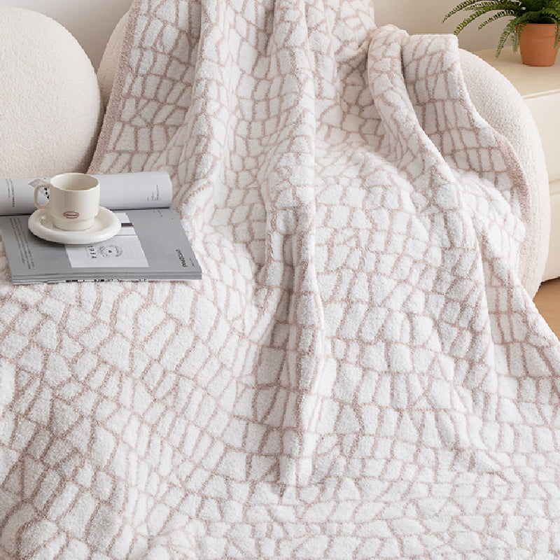 3color pastel block blanket