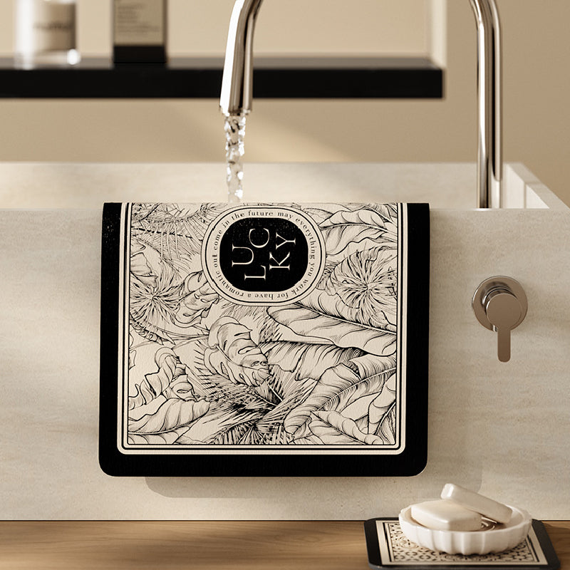 monotone floral girly bathroom coaster