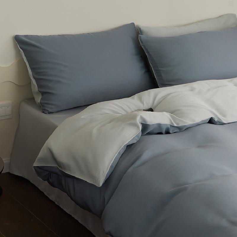 two-tone simple cotton bedlinen set
