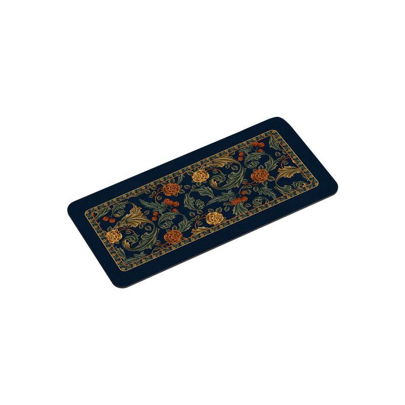 elegant black flower bathroom coaster