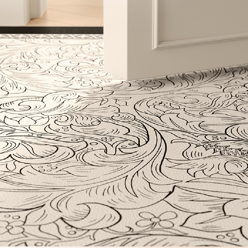 3design monotone simple elegance flower door mat