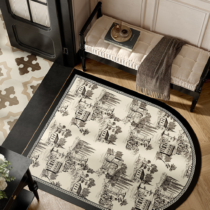 3design black frill elegance door mat