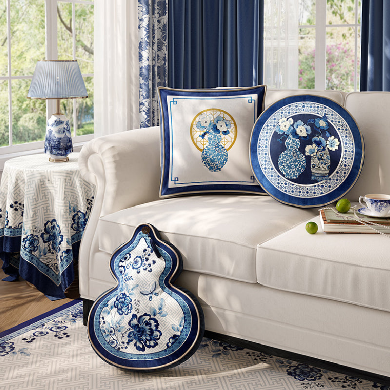 2design blue flower elegance cushion