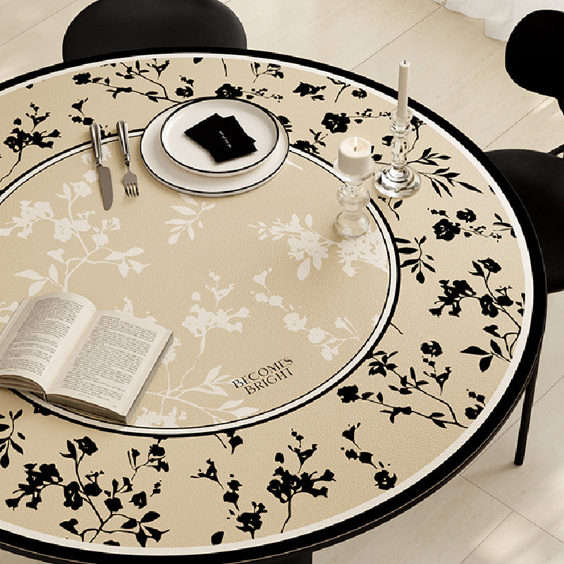 black moon light round table mat