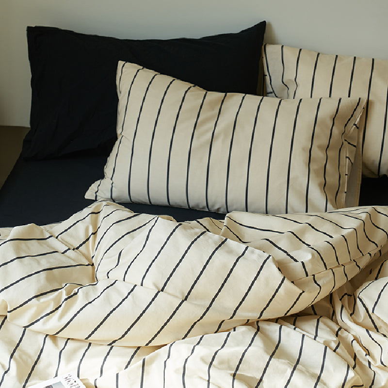 2color stripe scandinavian style bedlinen set