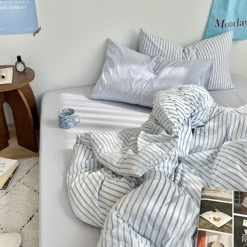 pastel stripe bedlinen set