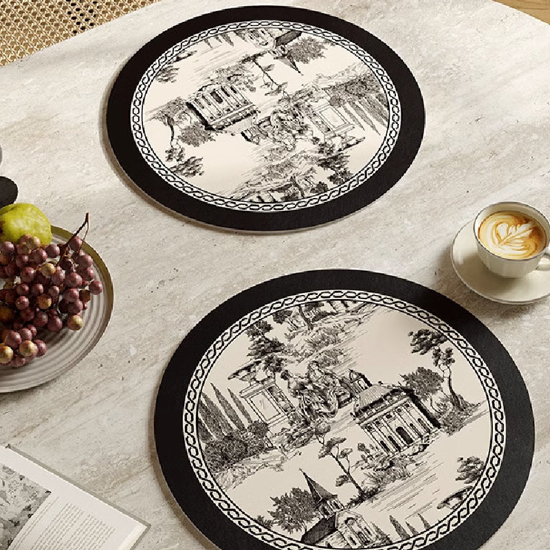 black frill elegance place mat