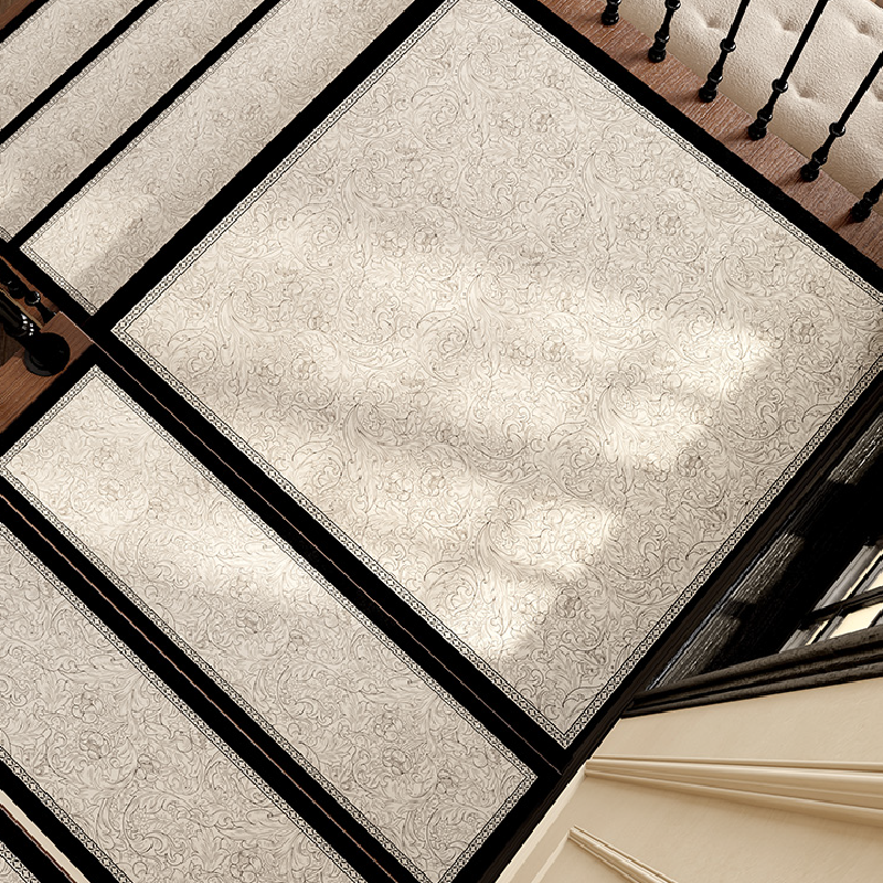 monotone simple elegance flower step mat