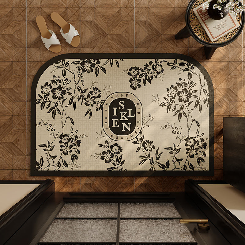 4design monotone floral door mat