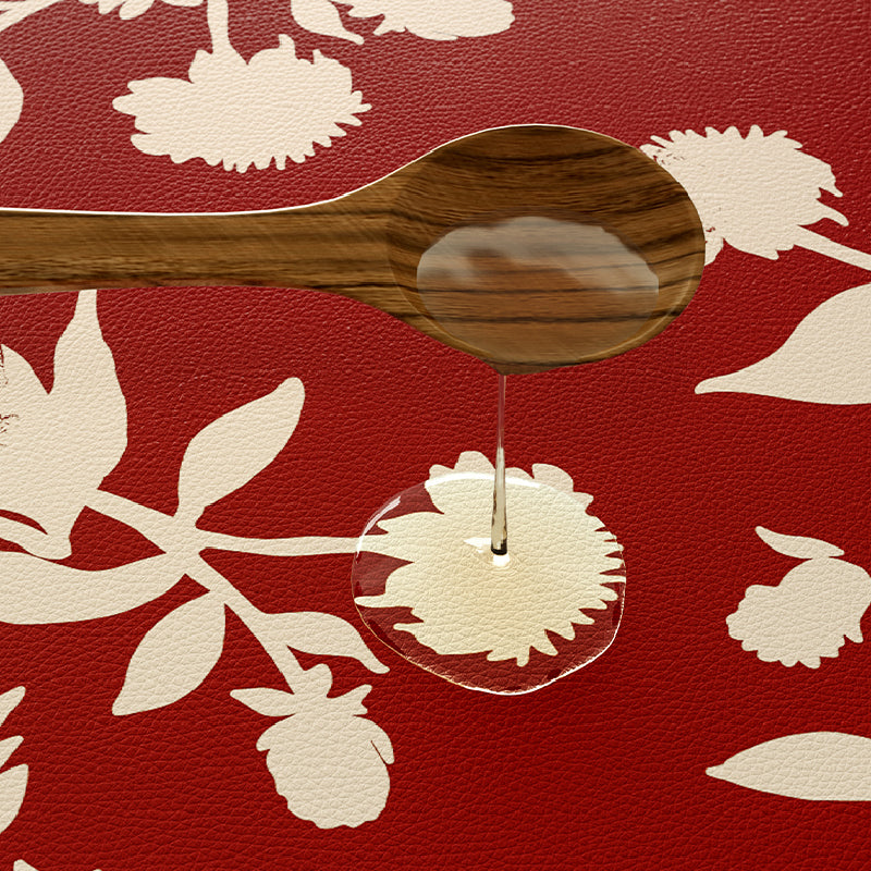 burgundy red fower round table mat
