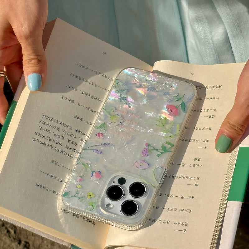 girly shell floral iphone case